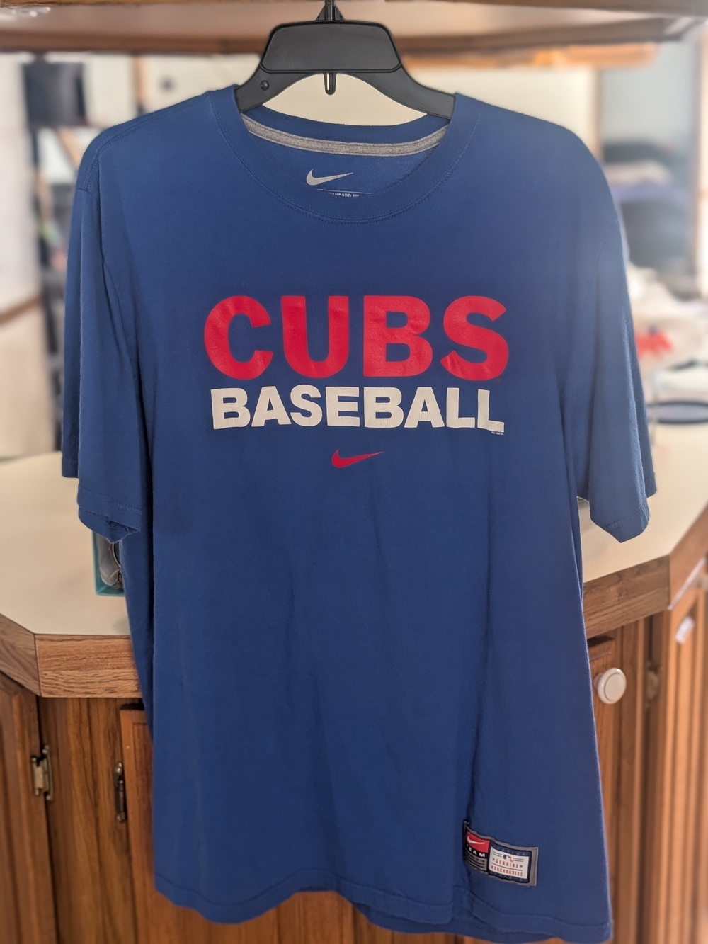 Nike Men's Chicago Cubs Blue Baseball Tee, Size XL